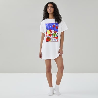 Oversized Sleep Dress - White