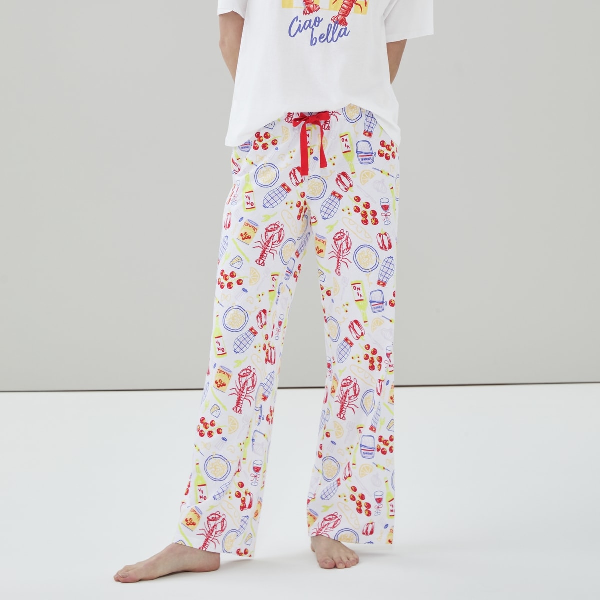 Printed Sleep Pant - White