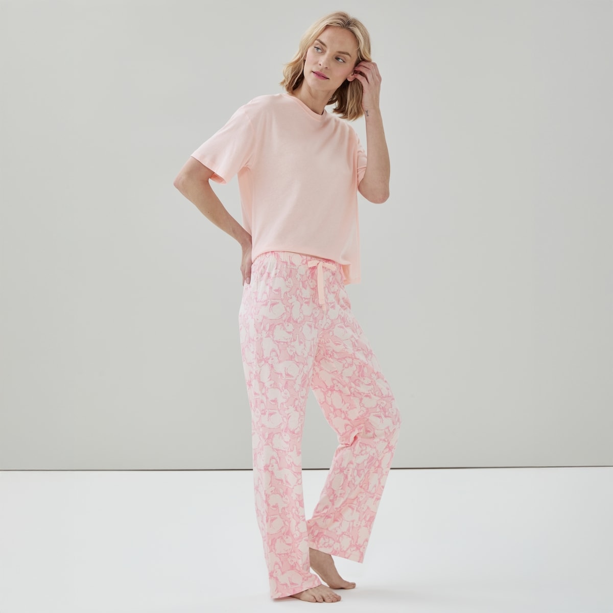 Printed Sleep Pant - Light Peach