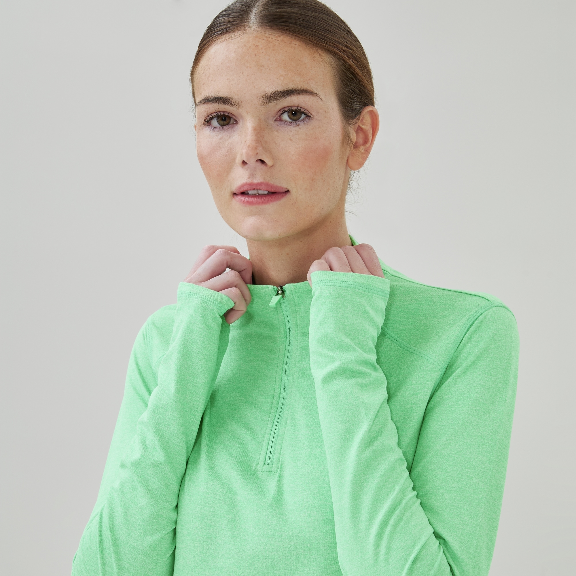 Quarter-Zip Pullover in Aqua Mix from Joe Fresh