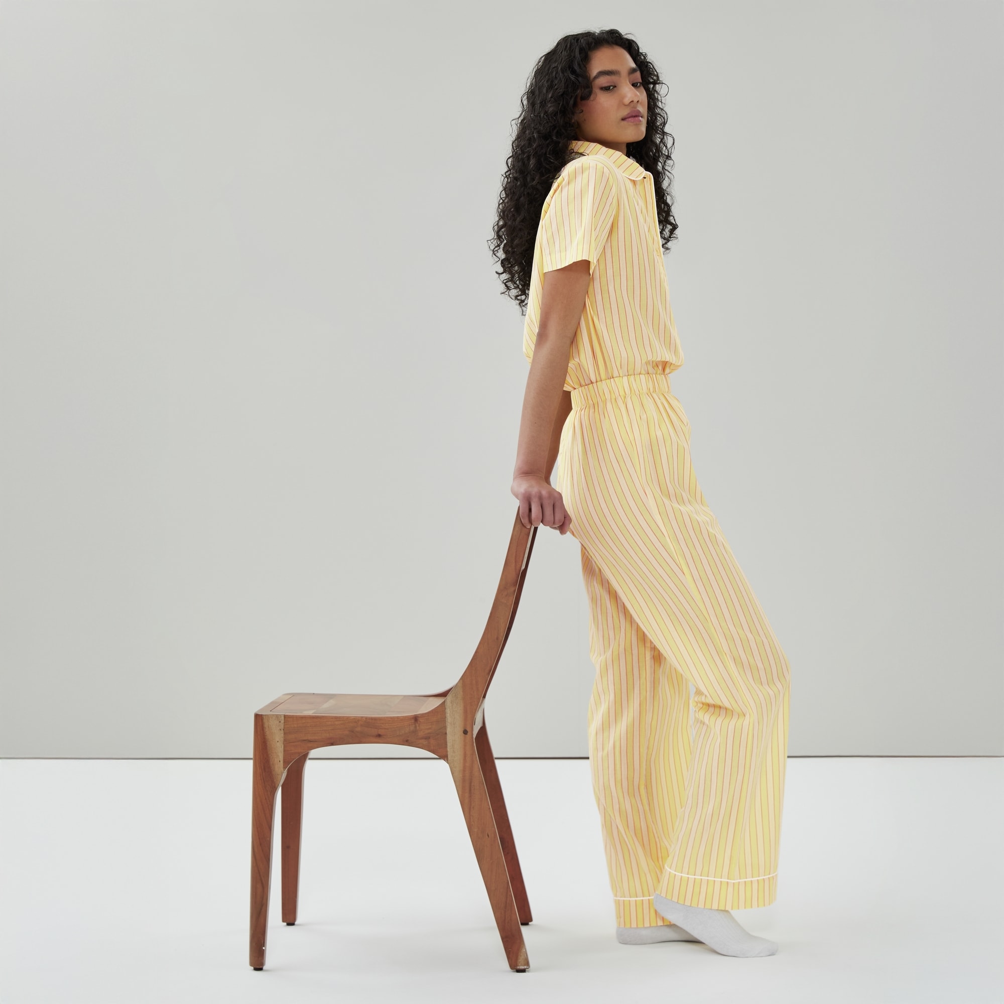 Pantalon de nuit en popeline de coton