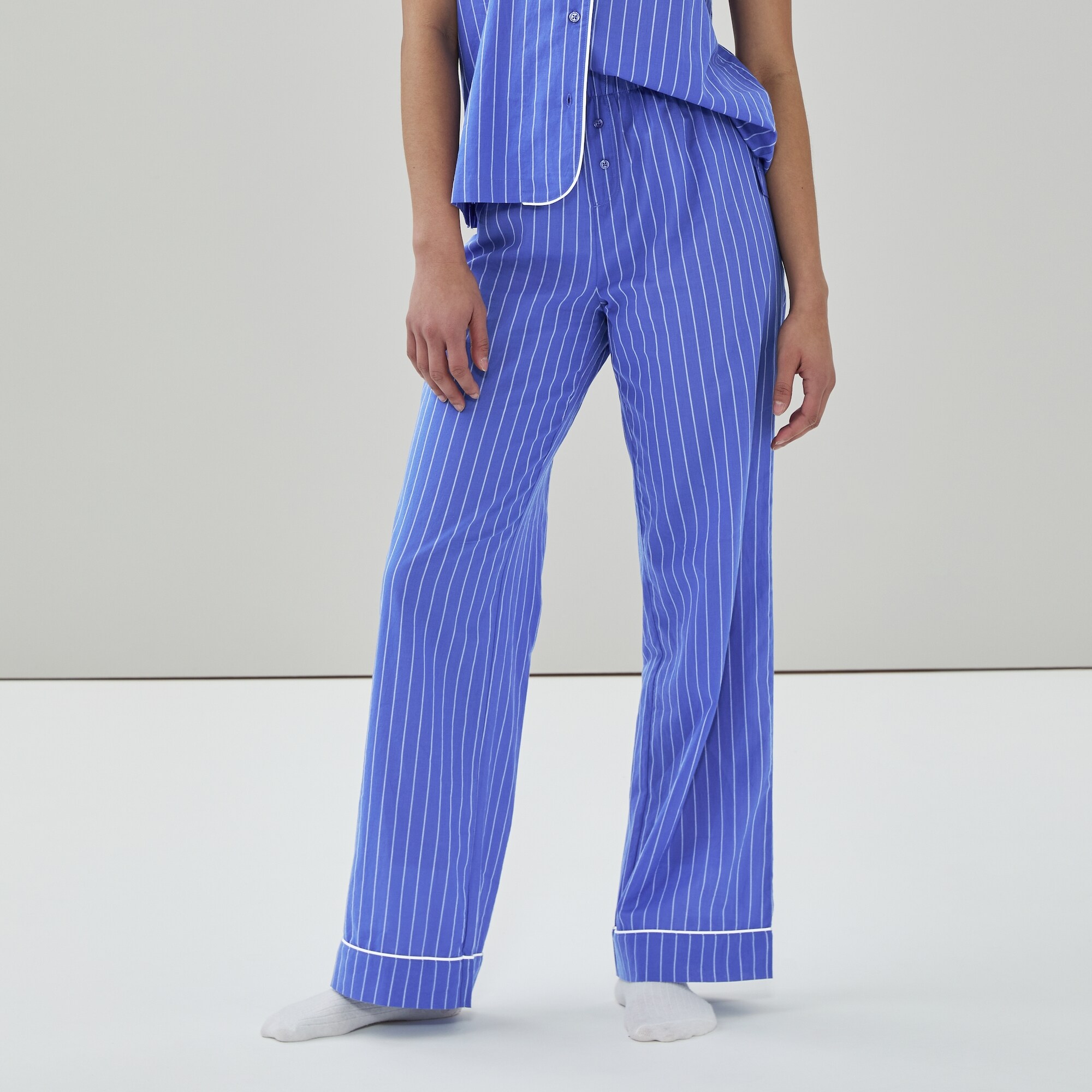 Pantalon de nuit en popeline de coton