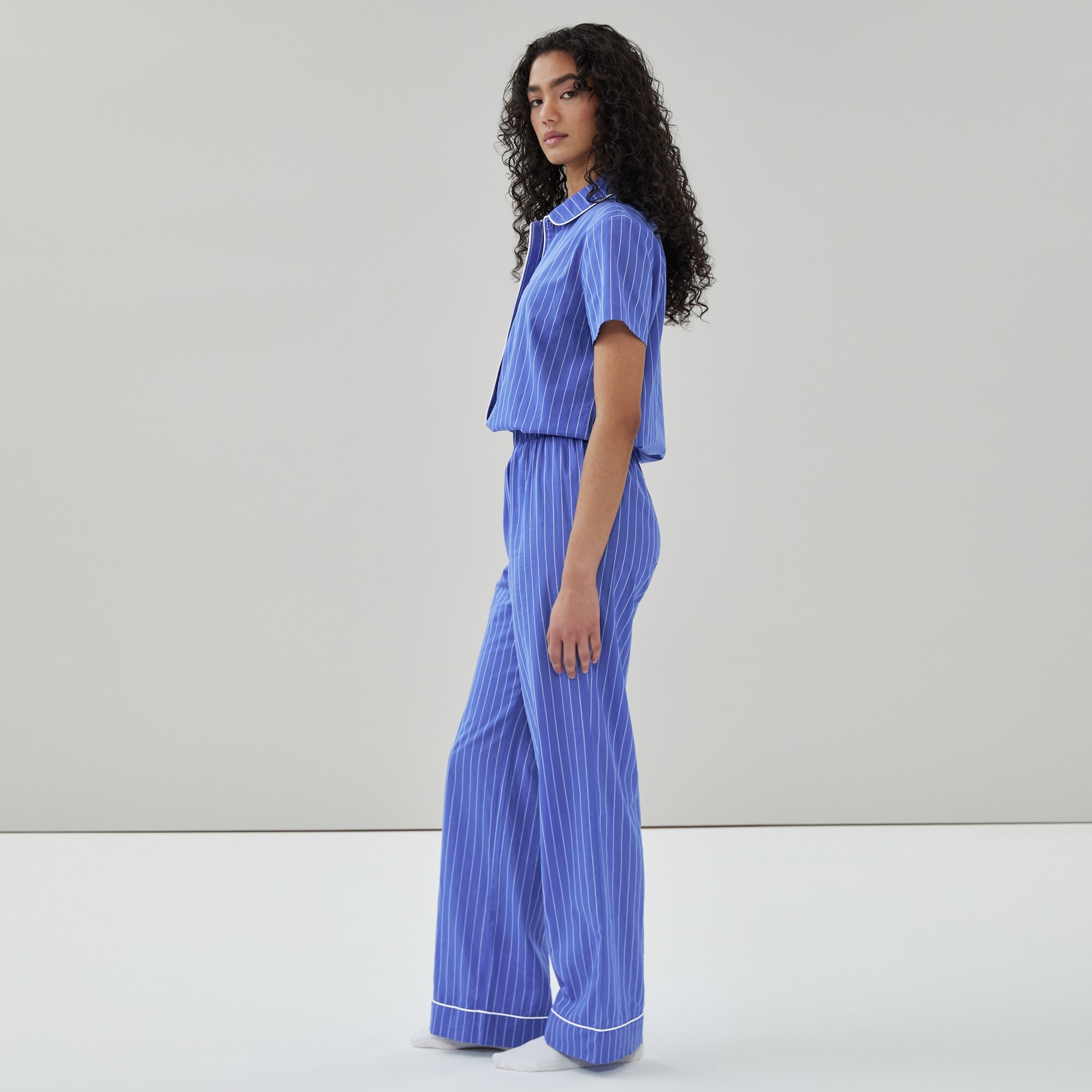 Pantalon de nuit en popeline de coton