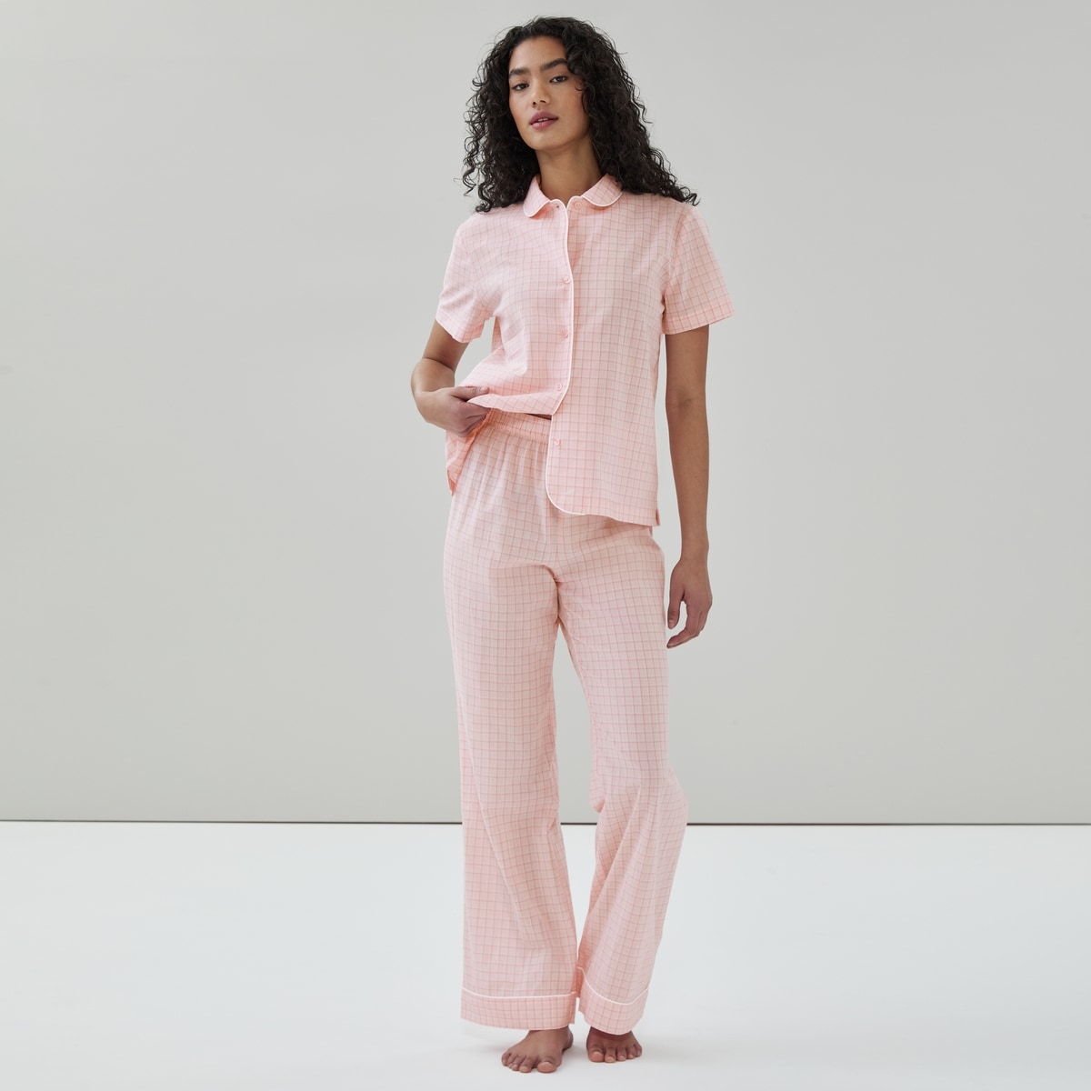 Cotton Poplin Sleep Pant - Pastel Pink