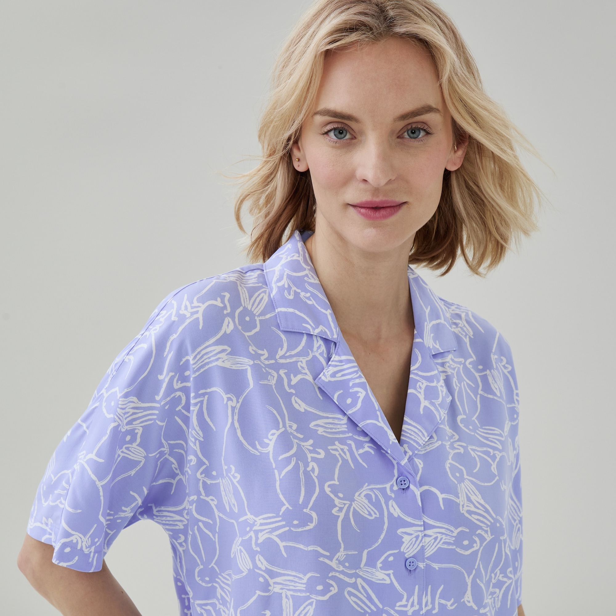 Printed Sleep Shirt in Light Blue from Joe Fresh