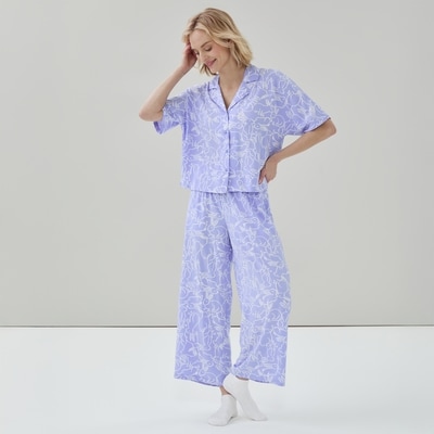 Printed Sleep Shirt - Light Blue