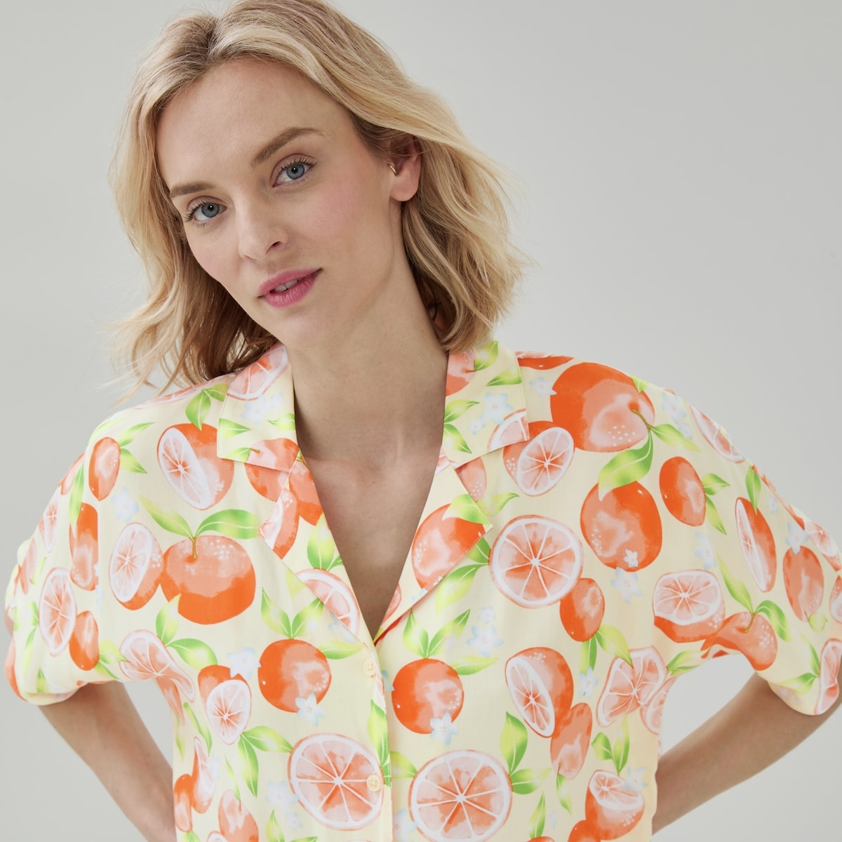 Printed Sleep Shirt - Light Orange