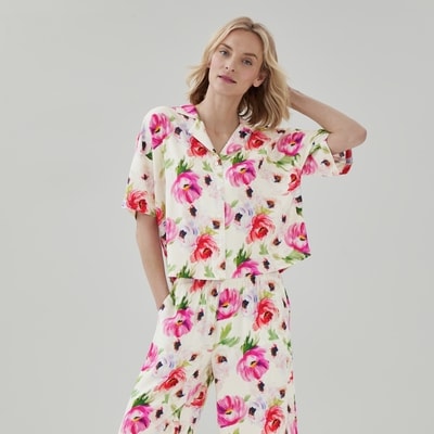 Chemise de nuit imprimée - Fuchsia