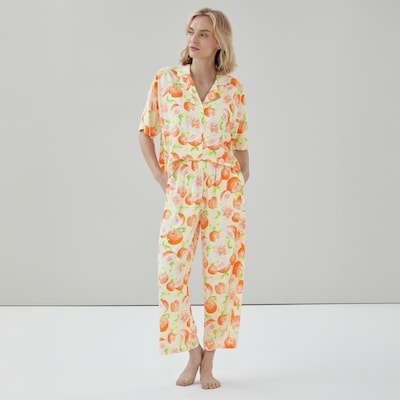 Pantalon de nuit court imprimé - Orange Pâle