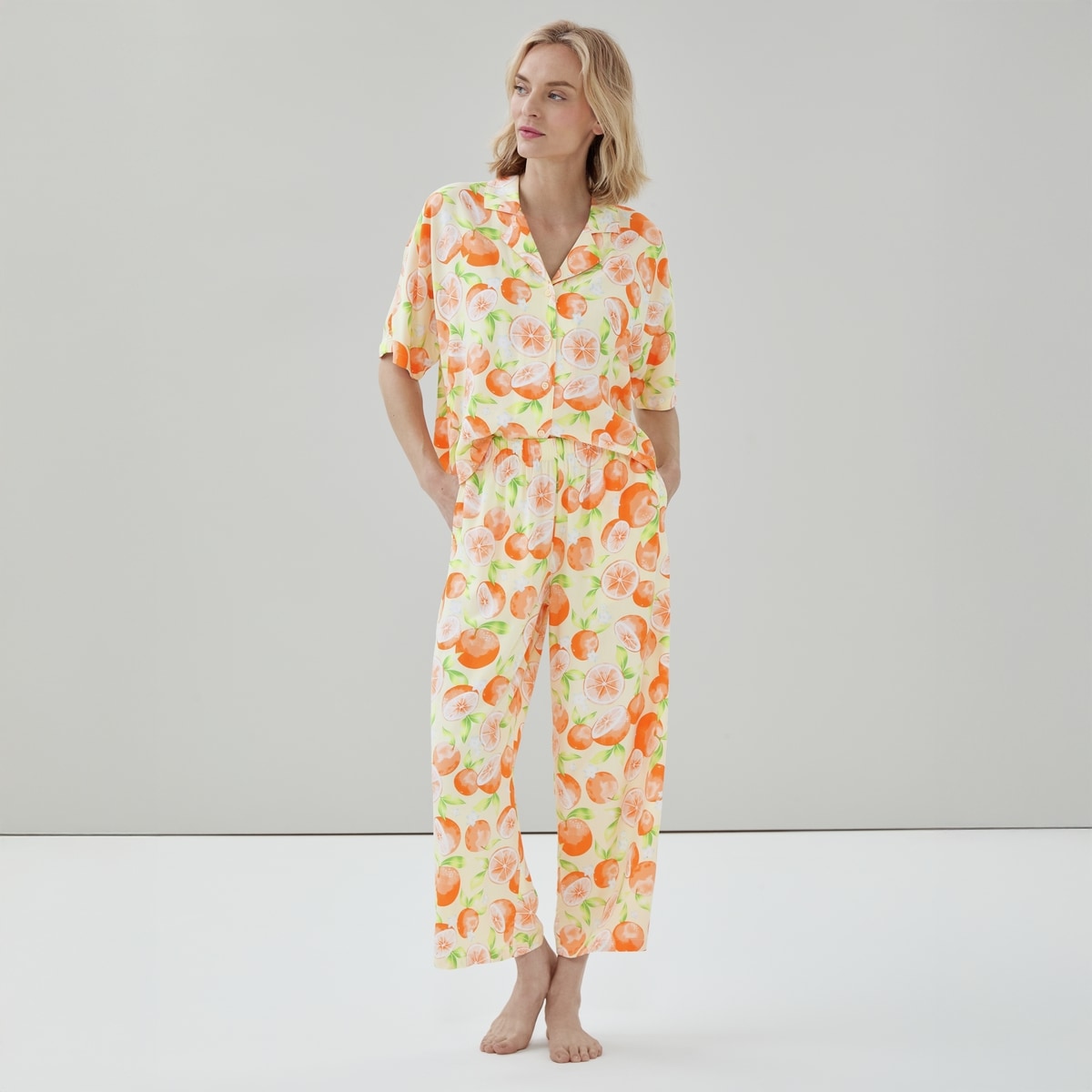 Pantalon de nuit court imprim