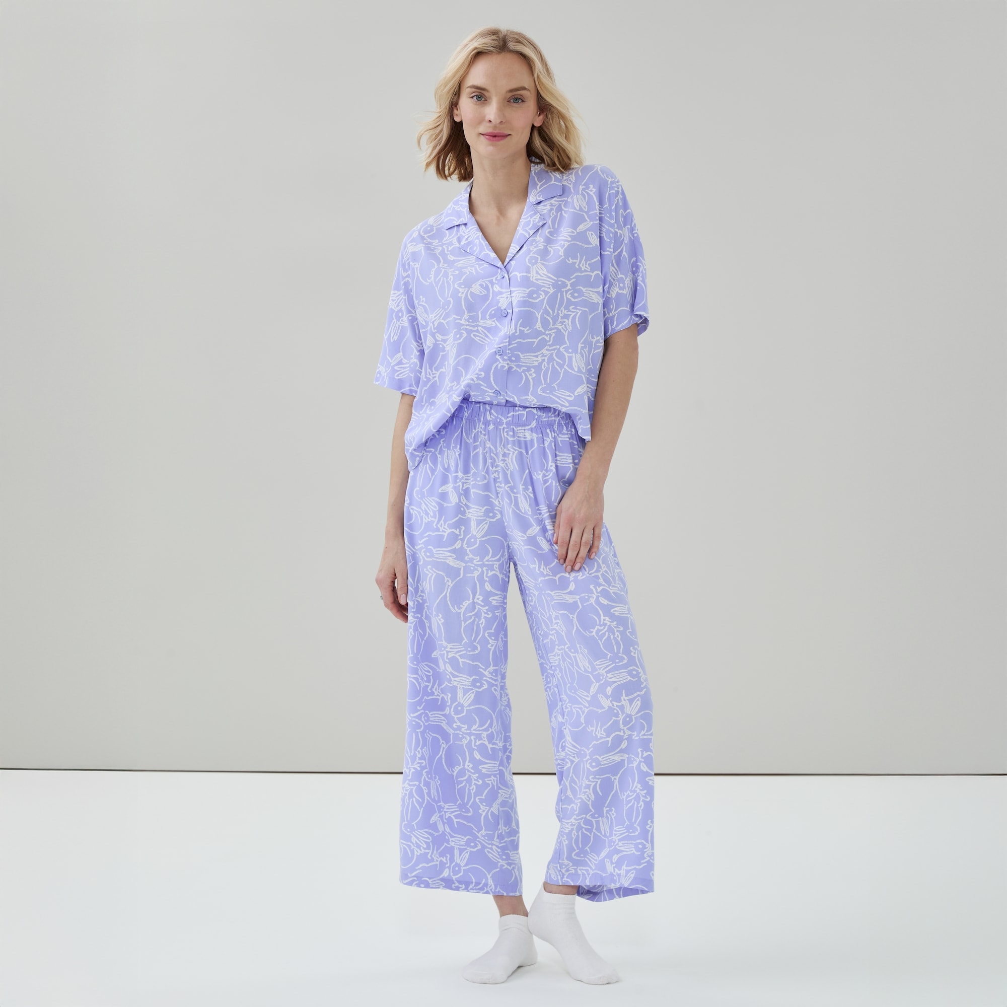 Printed Cropped Sleep Pant