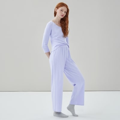 Pointelle Sleep Pant - Light Blue