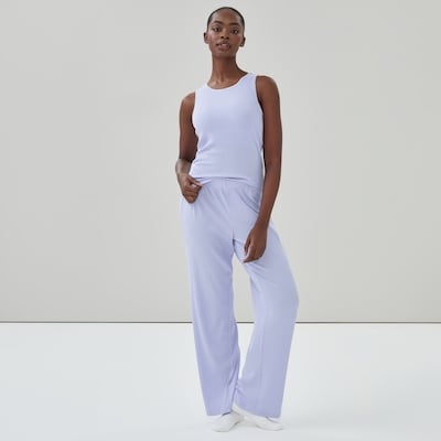 Modal Ribbed Sleep Pant - Light Blue