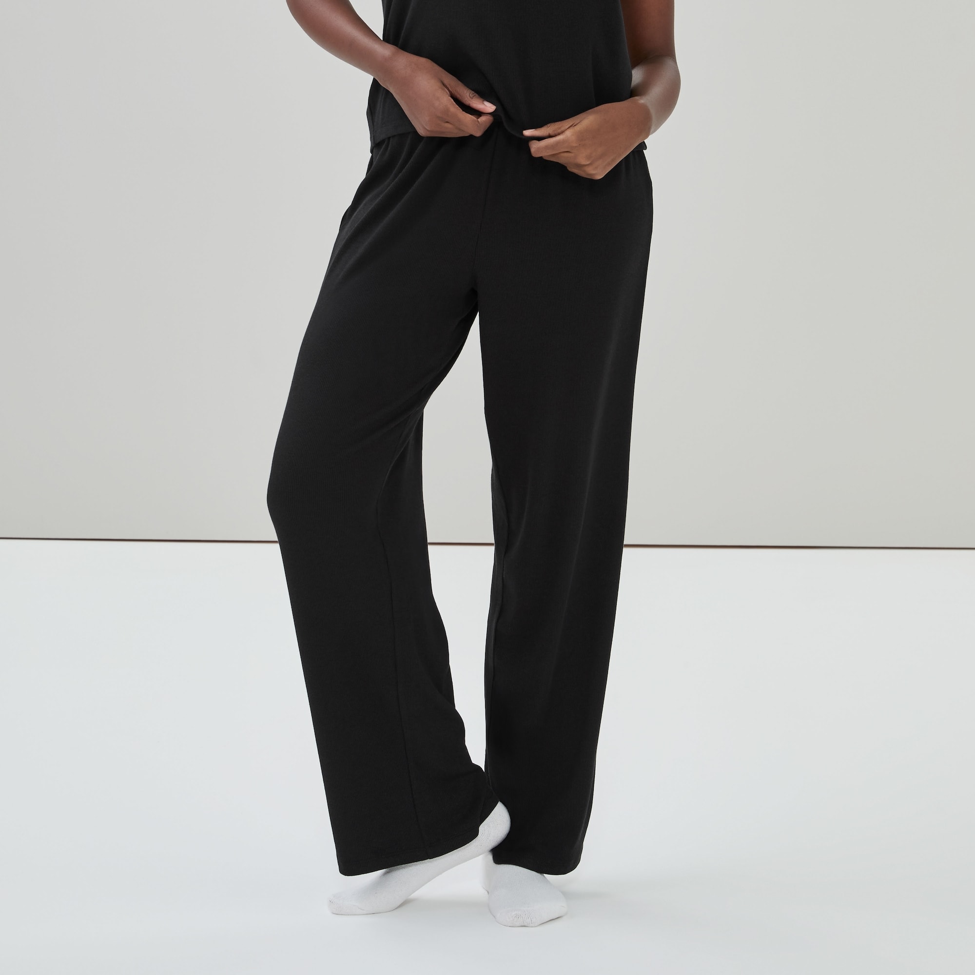 Modal Ribbed Sleep Pant in JF Black from Joe Fresh