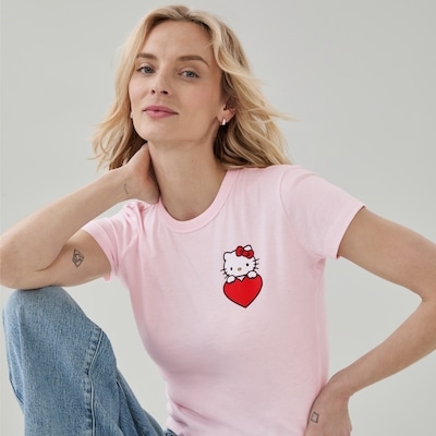 T-shirt court Hello Kitty - Rose