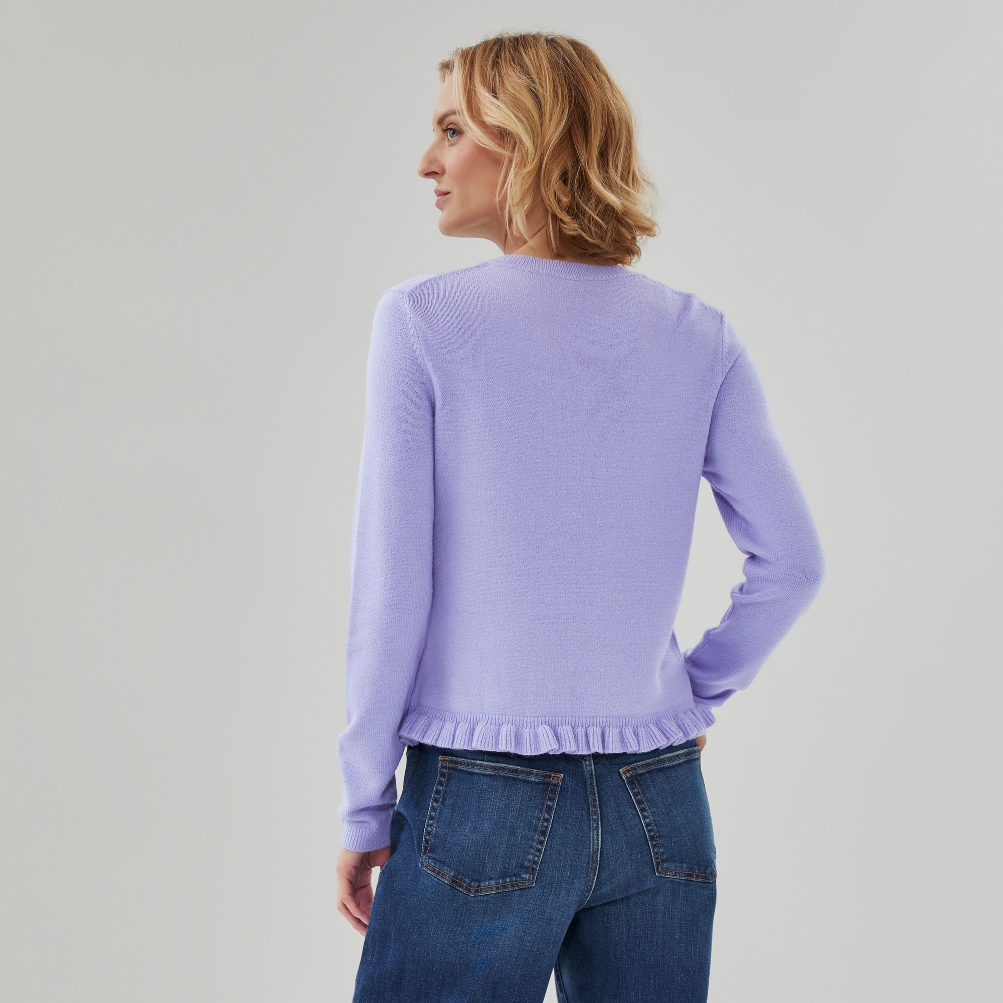 Ruffled Hem Sweater in Lavender from Joe Fresh