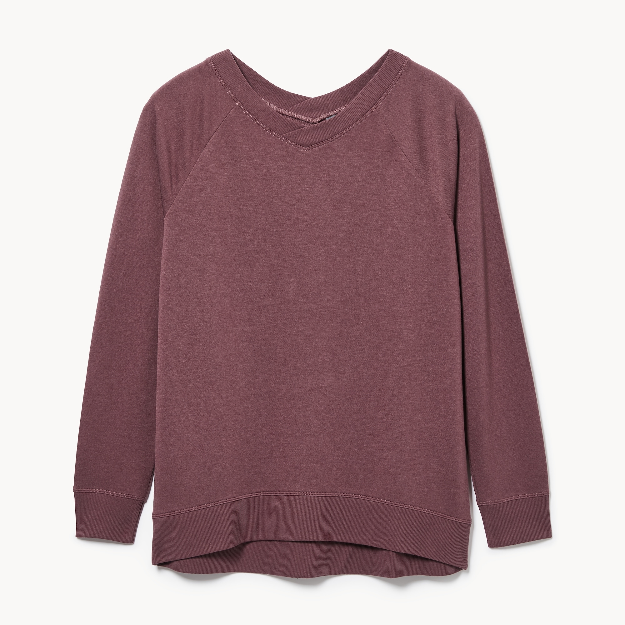 Micro French Terry Double V Neck Sweatshirt
