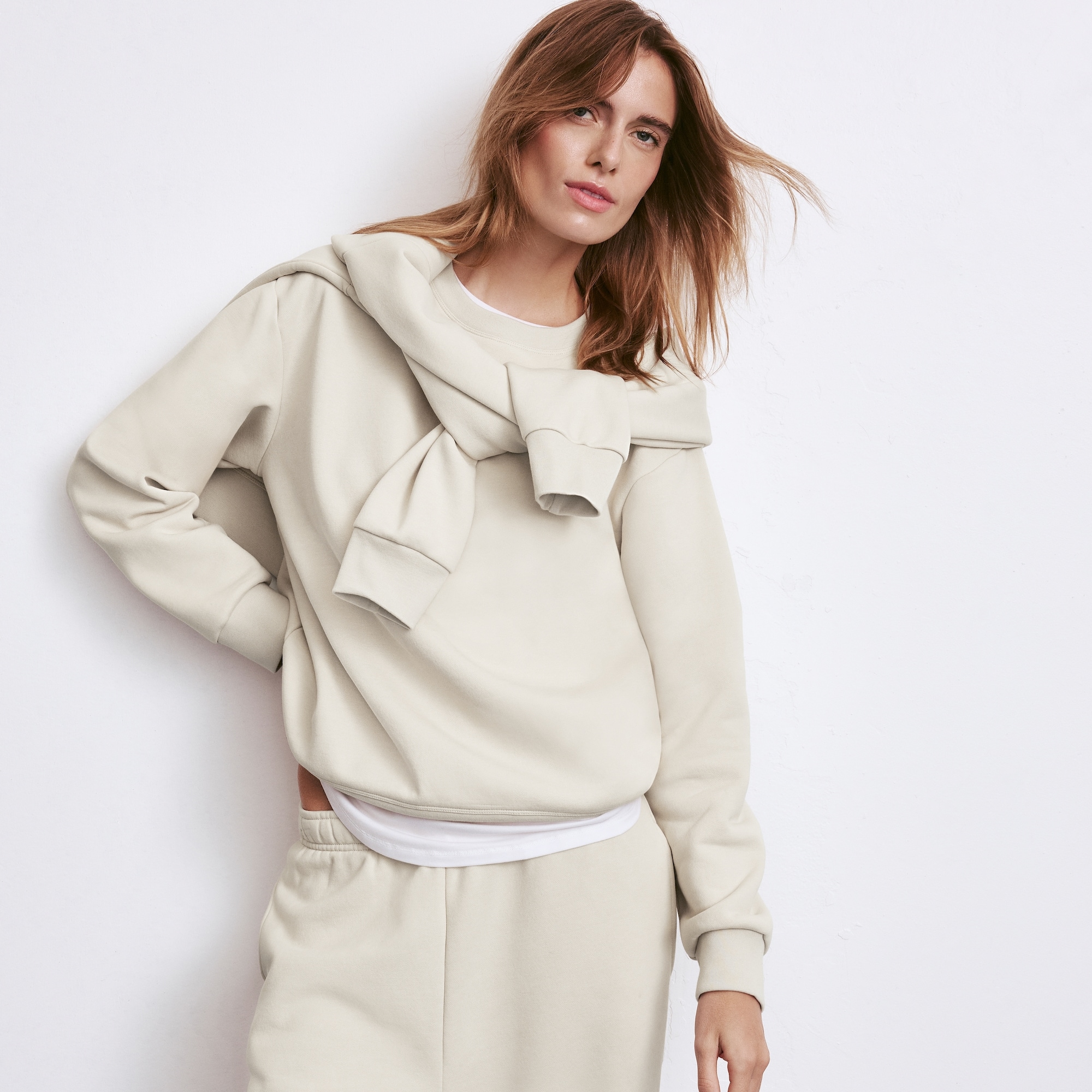 CozyFleece Crewneck Sweatshirt in Light Sand from Joe Fresh