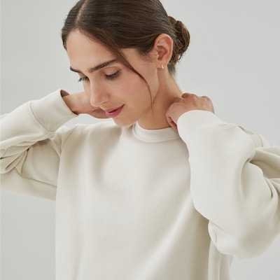 CozyFleece Crewneck Sweatshirt - Light Sand