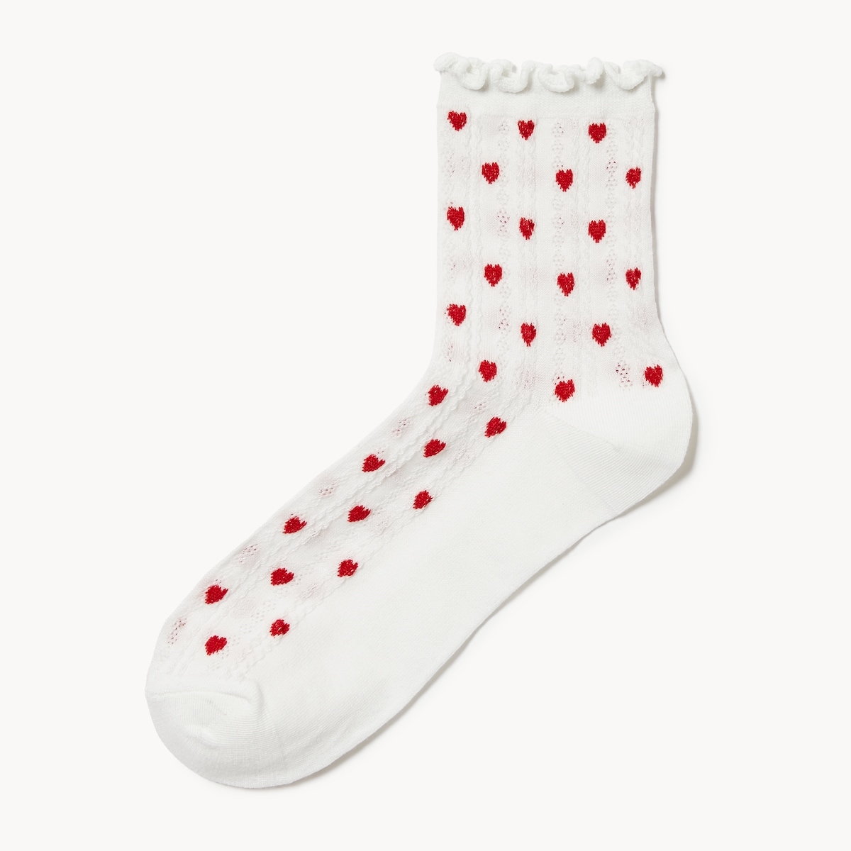 Printed Mid-Crew Socks - Red