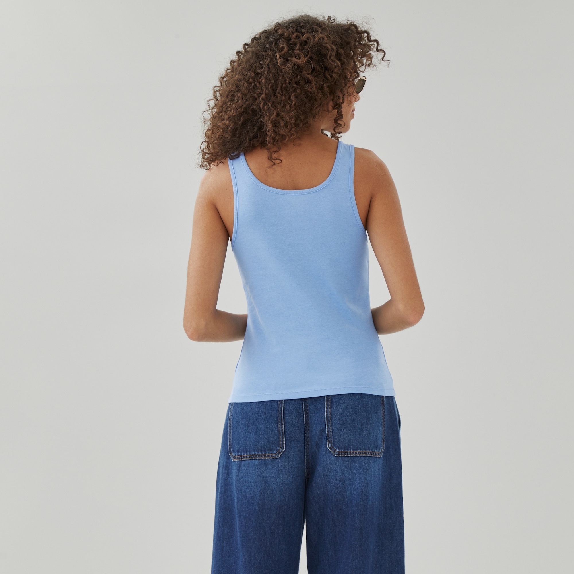 Organic Cotton Essential Tank Top in Blue from Joe Fresh