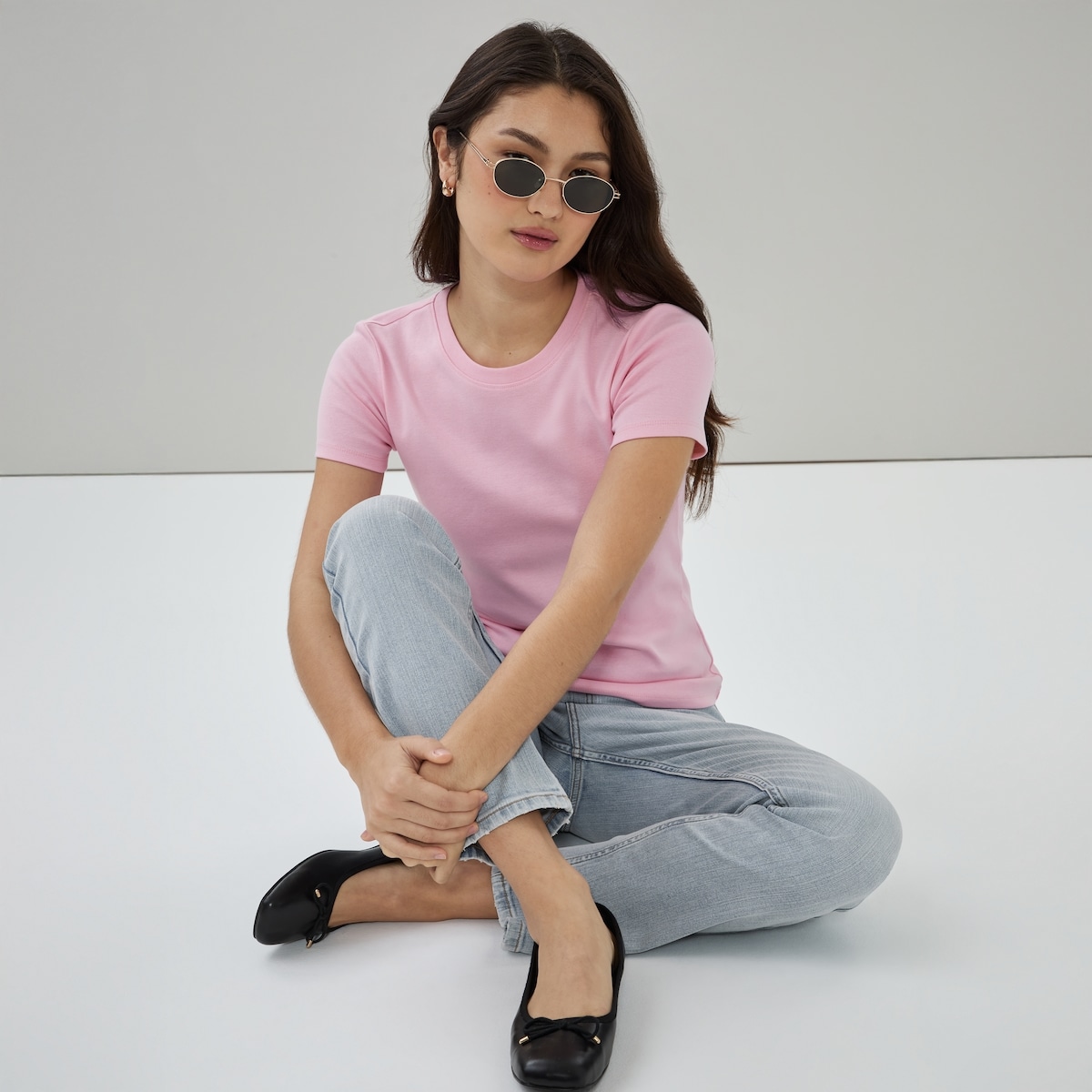 T-shirt essentiel en coton biologique - Rose