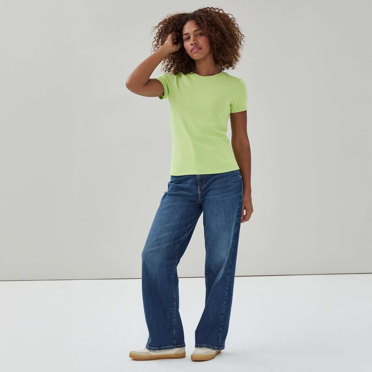 T-shirt essentiel en coton biologique - Vert Ple