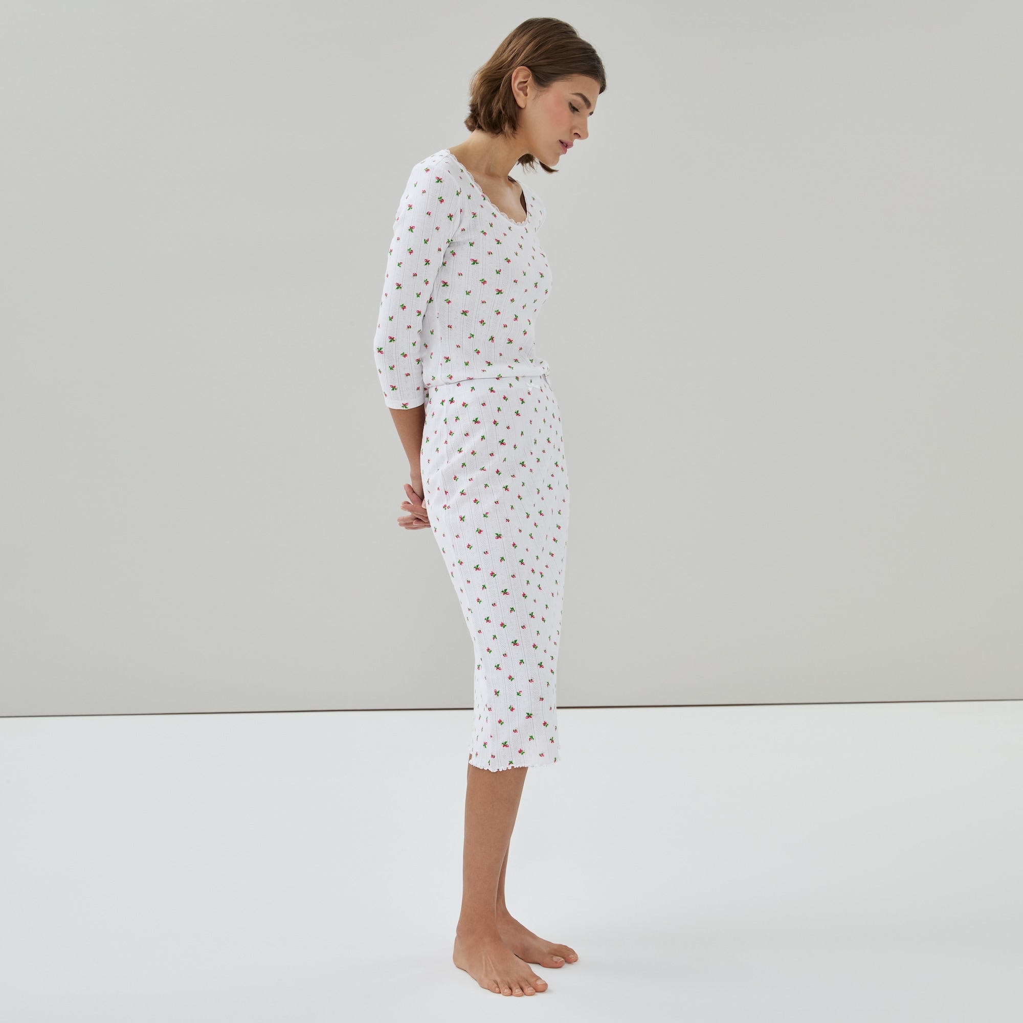 Pointelle Printed Sleep Skirt