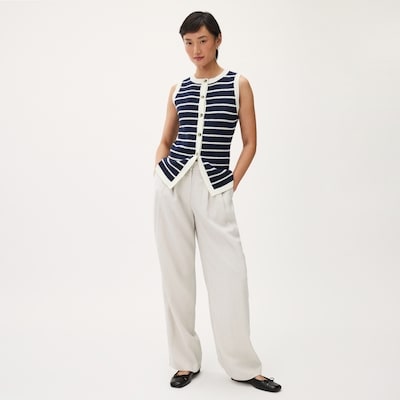 Striped Sweater Vest - Navy