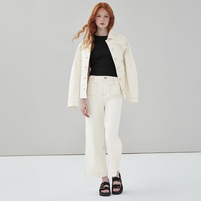 Jean à taille haute blanc - Blanc Cassé