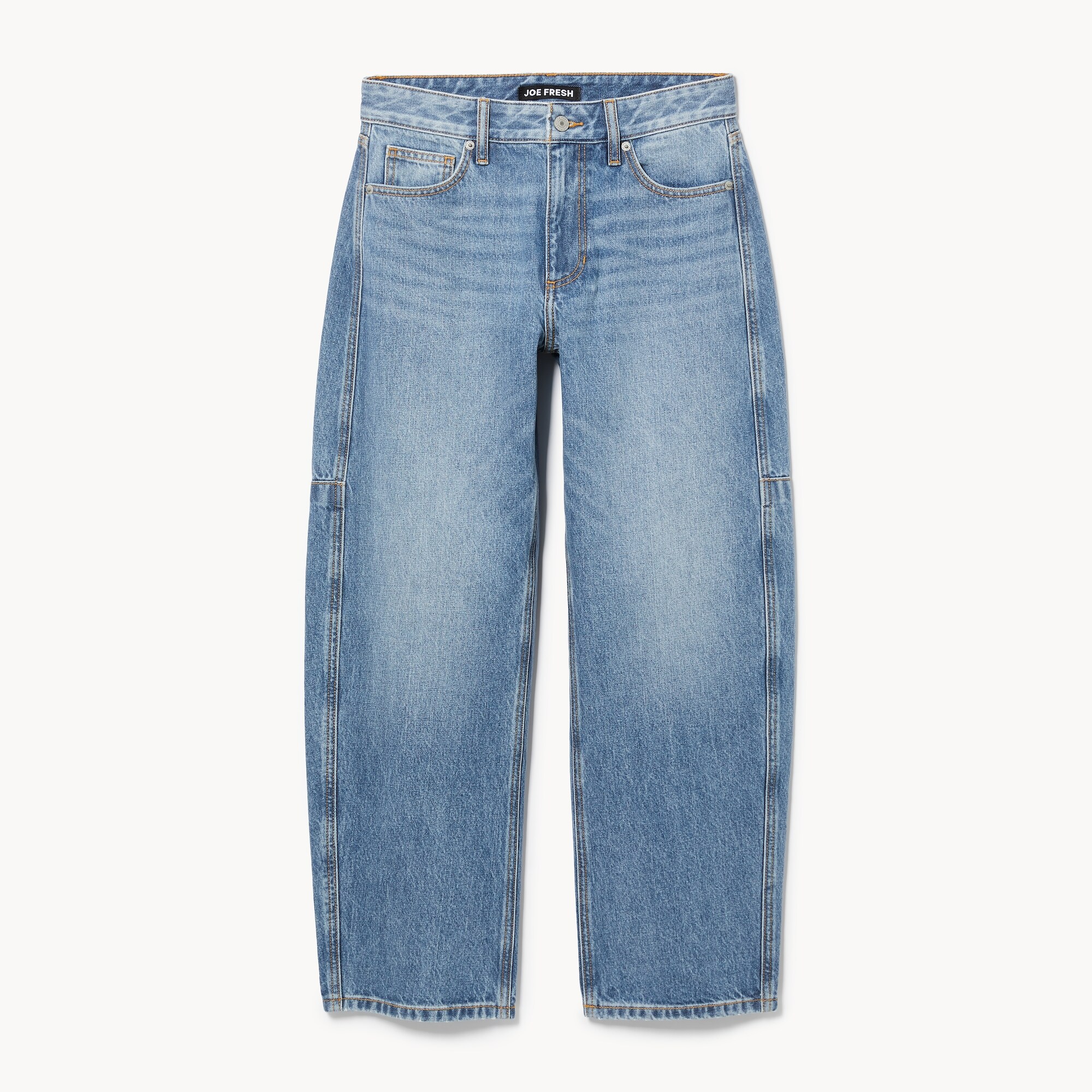 Jean à jambe tonneau délavé moyen