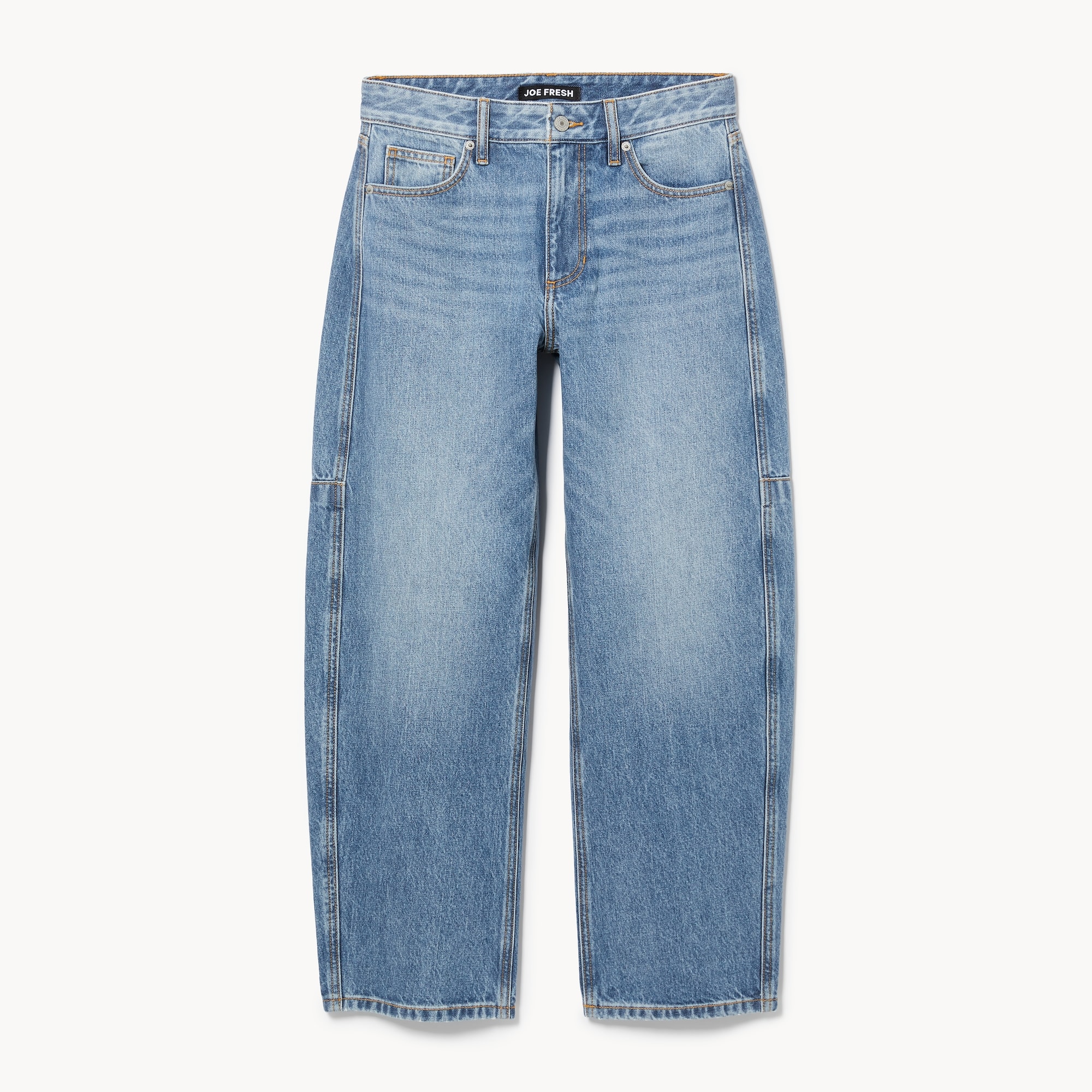 Medium Wash Barrel Leg Jean
