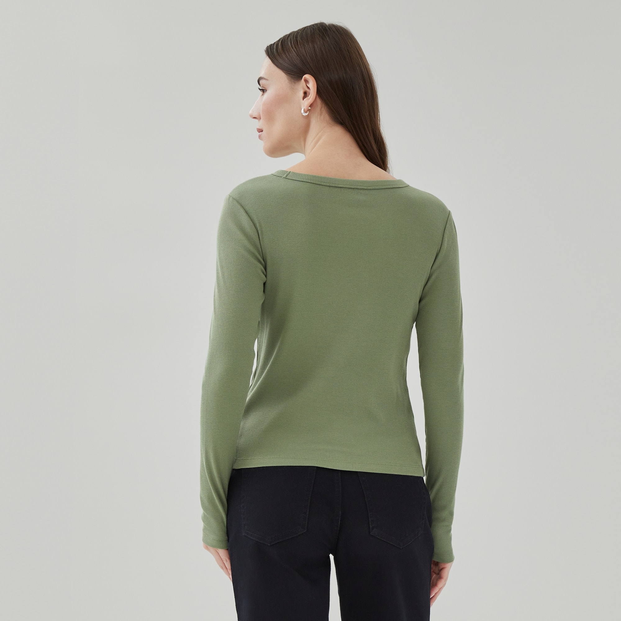 Ribbed Long Sleeve Top
