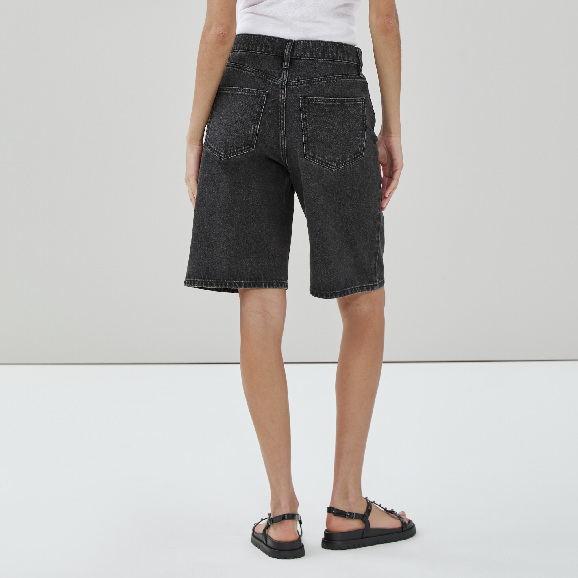 Dark Wash Baggy Denim Short in Black from Joe Fresh
