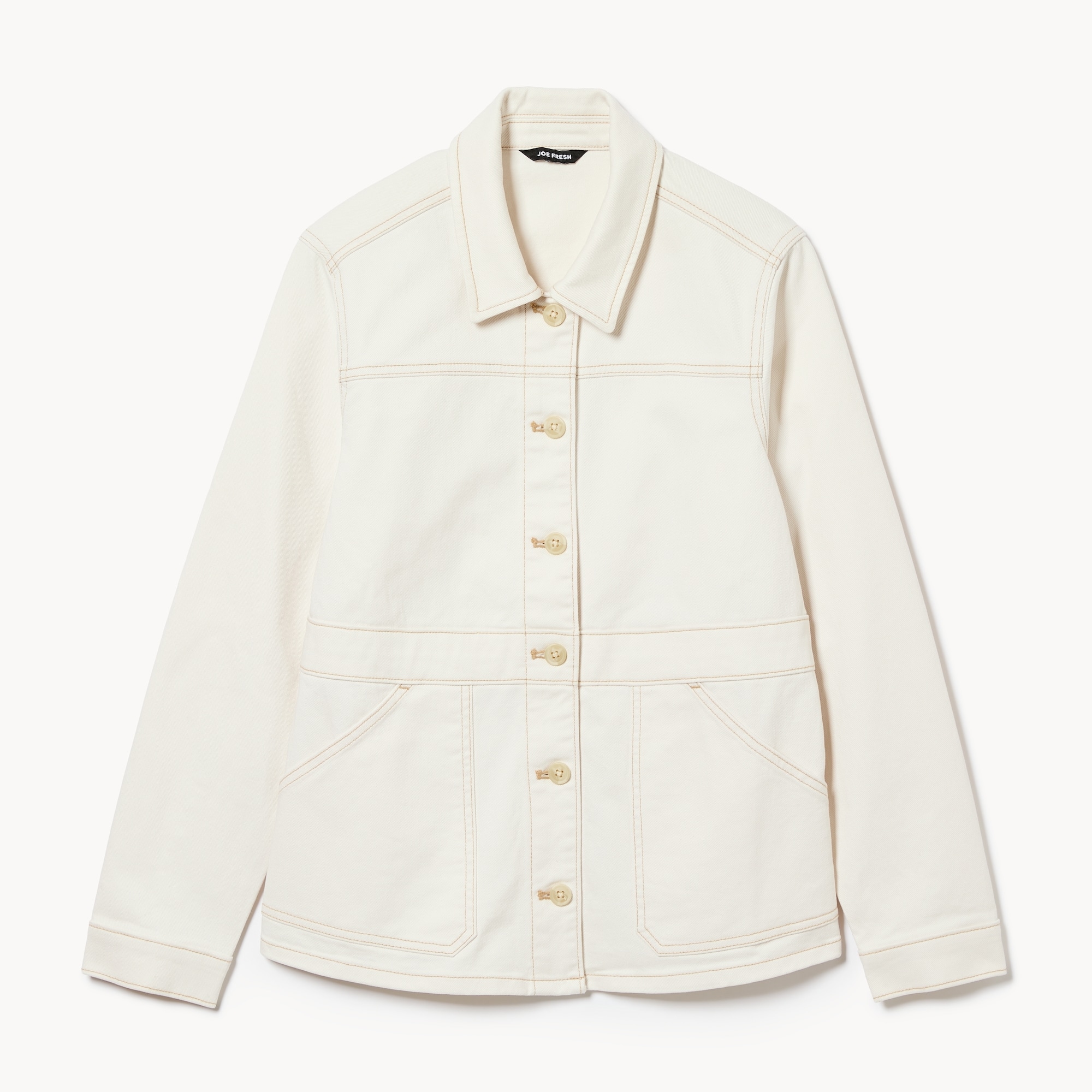 OUNCE / White denim jacket White Denim Utility Jacket in Off White 