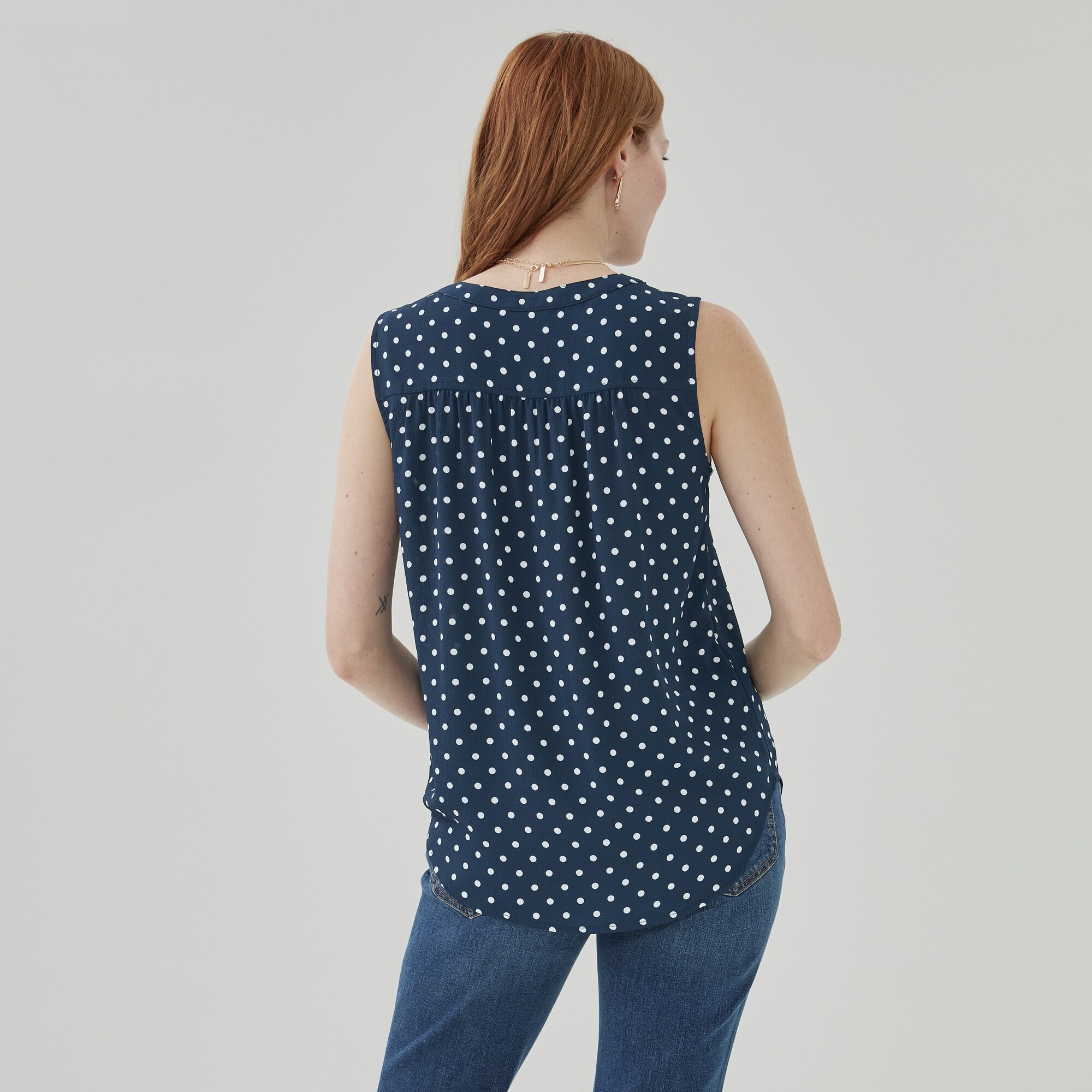 Women+ Printed V-Neck Tank Top in Navy from Joe Fresh