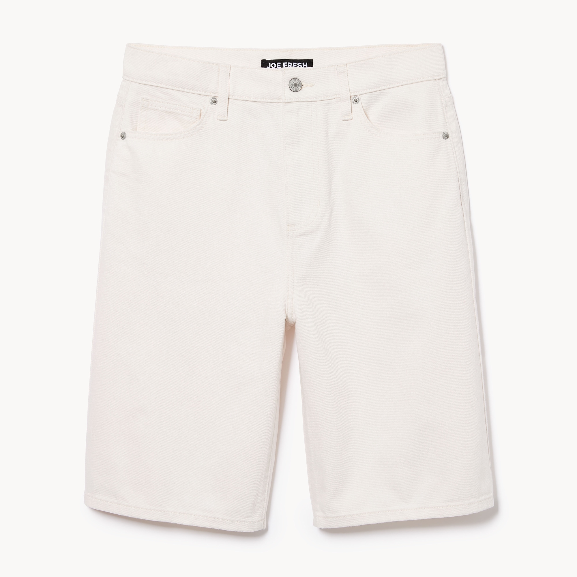 Short ample en denim blanc