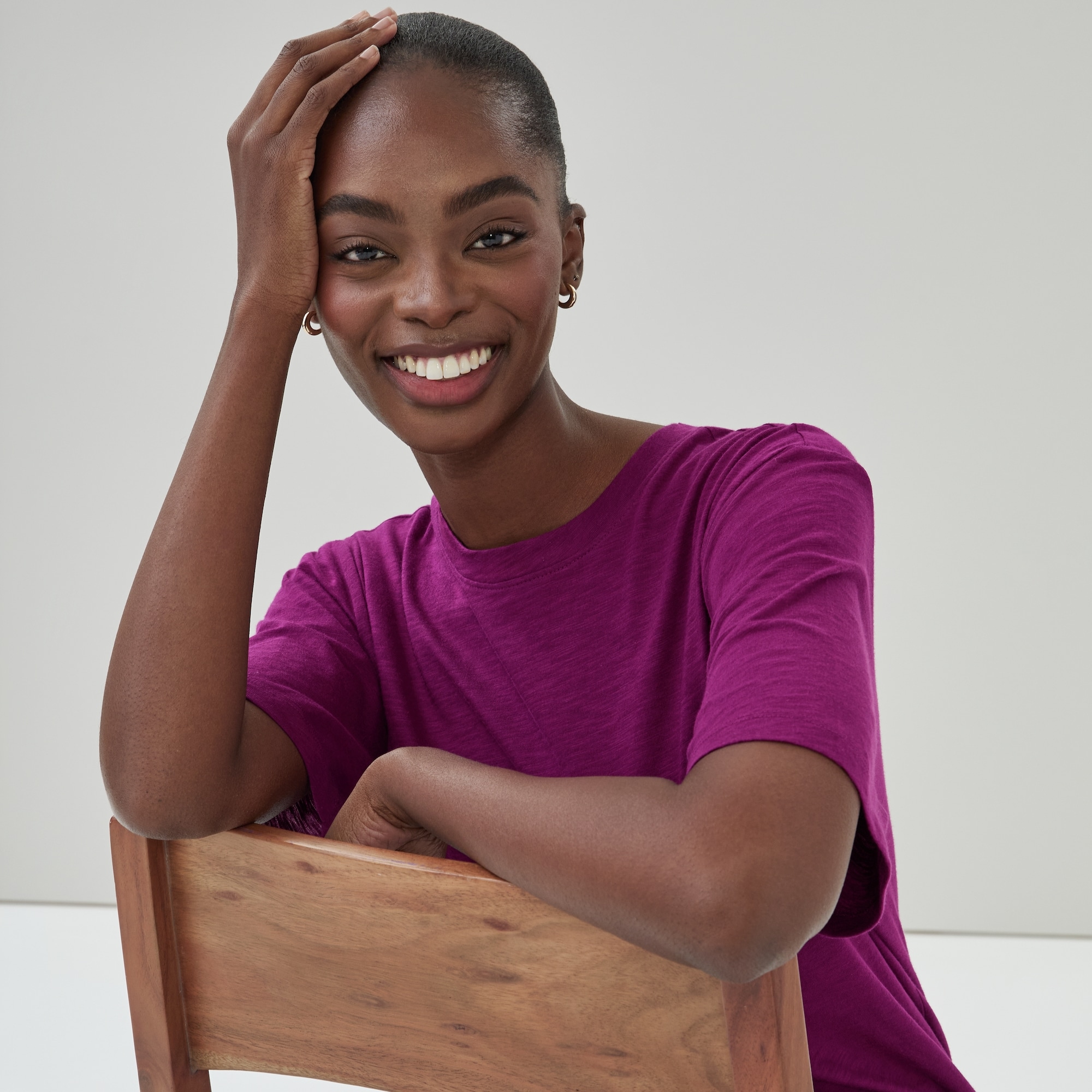 Oversized T-Shirt in Plum from Joe Fresh