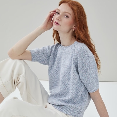 Marled Short Sleeve Sweater - Multi