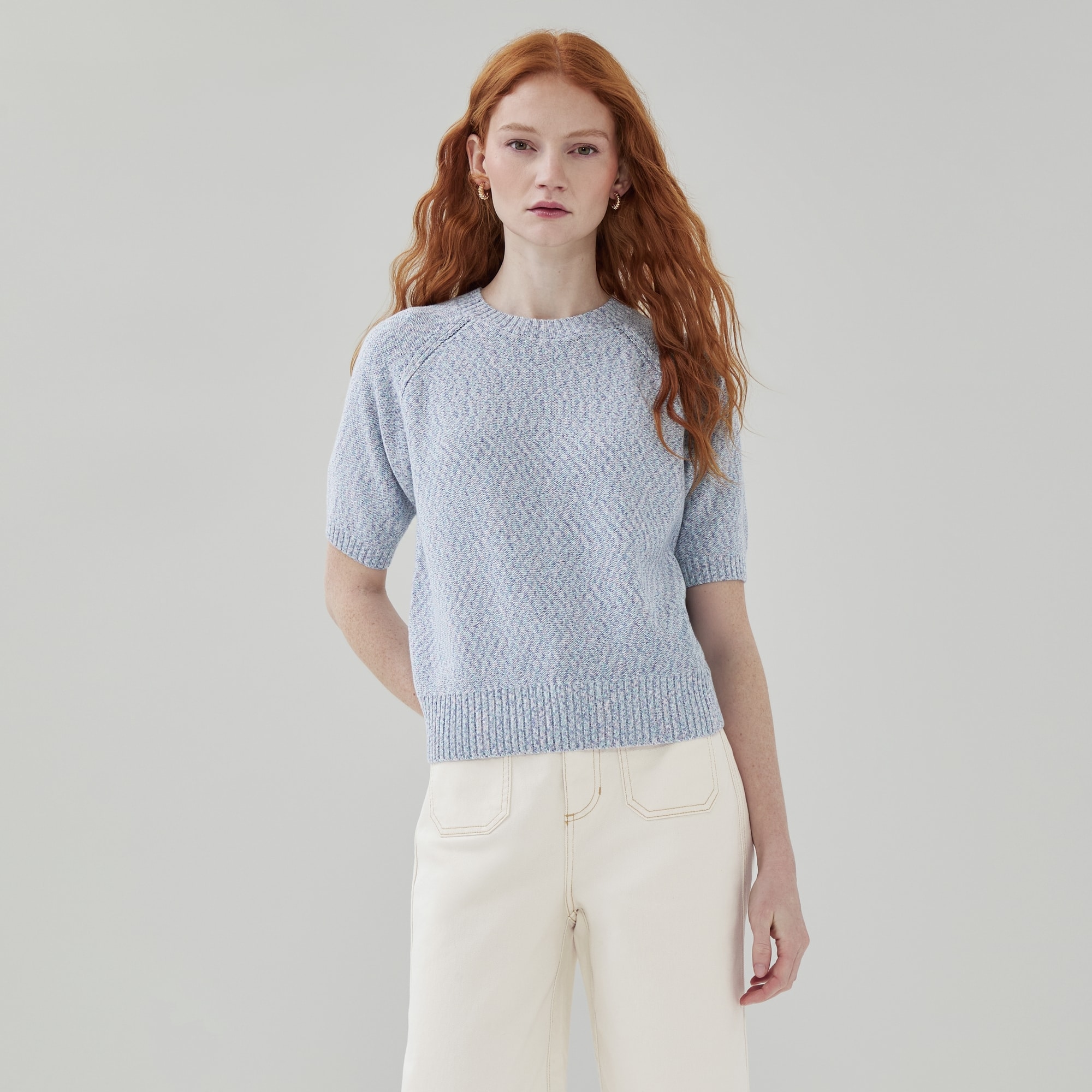 Marled Short Sleeve Sweater in Multi from Joe Fresh