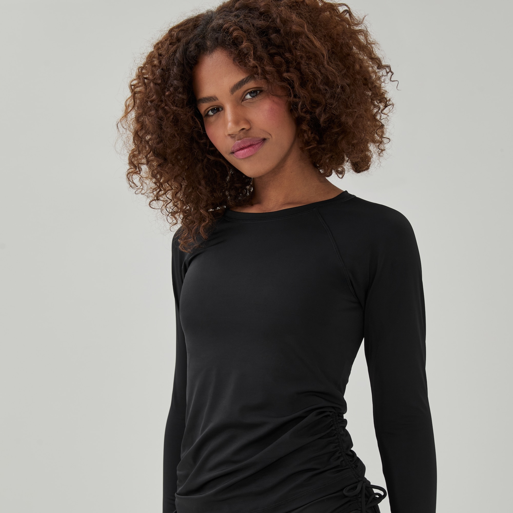 Women+ Side Tie Rash Guard in Black from Joe Fresh
