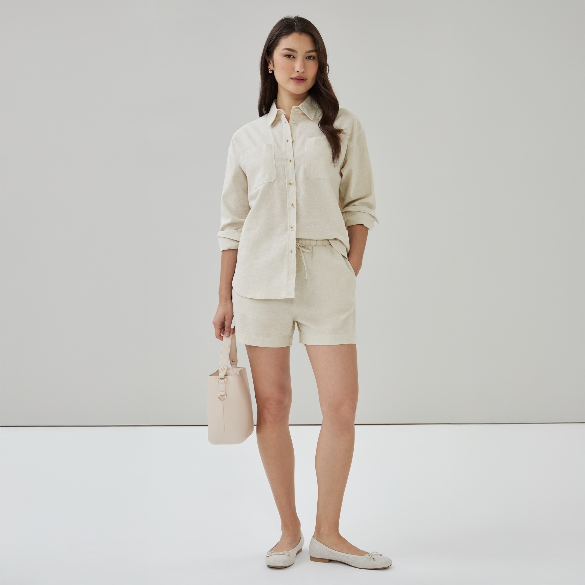 Linen Cotton Pull-On Short