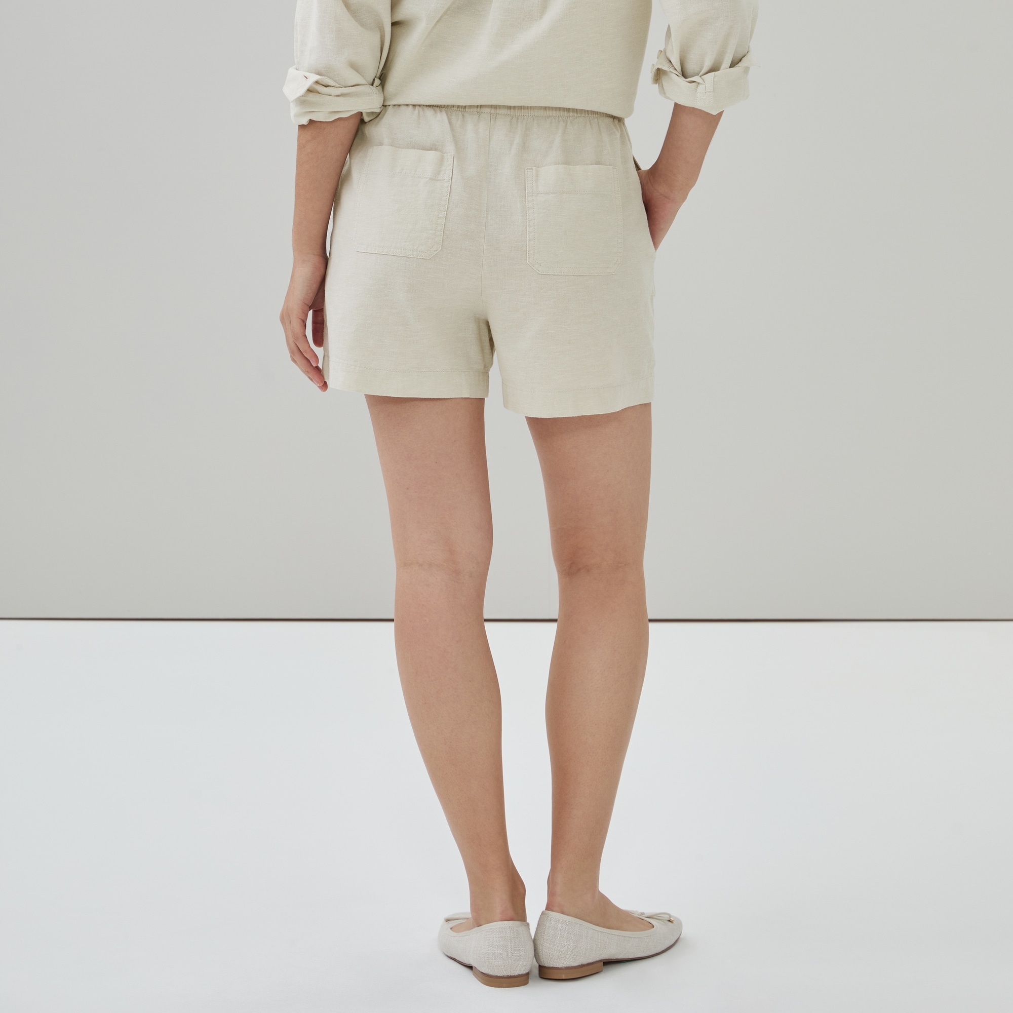 Linen Cotton Pull-On Short in Linen from Joe Fresh