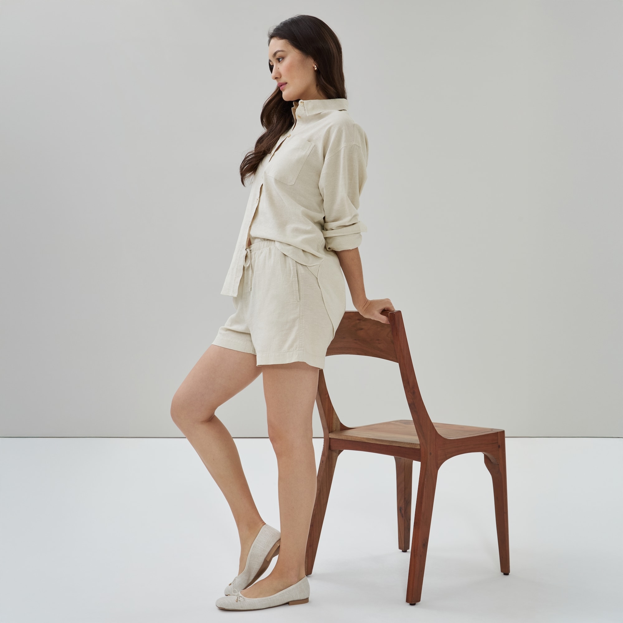 Linen Cotton Pull-On Short in Linen from Joe Fresh