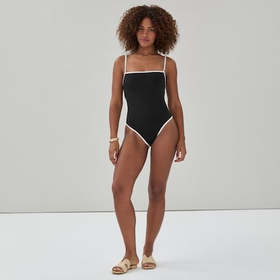 Square Neck Swimsuit - Black