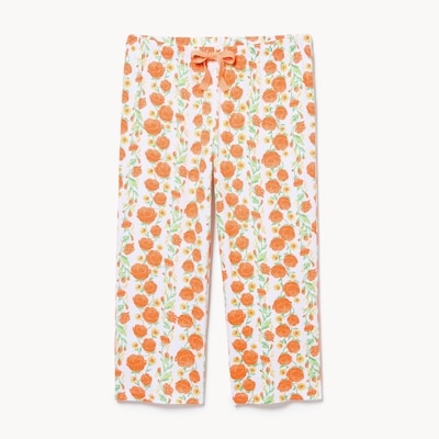 Print Cotton Sleep Pant - Light Orange