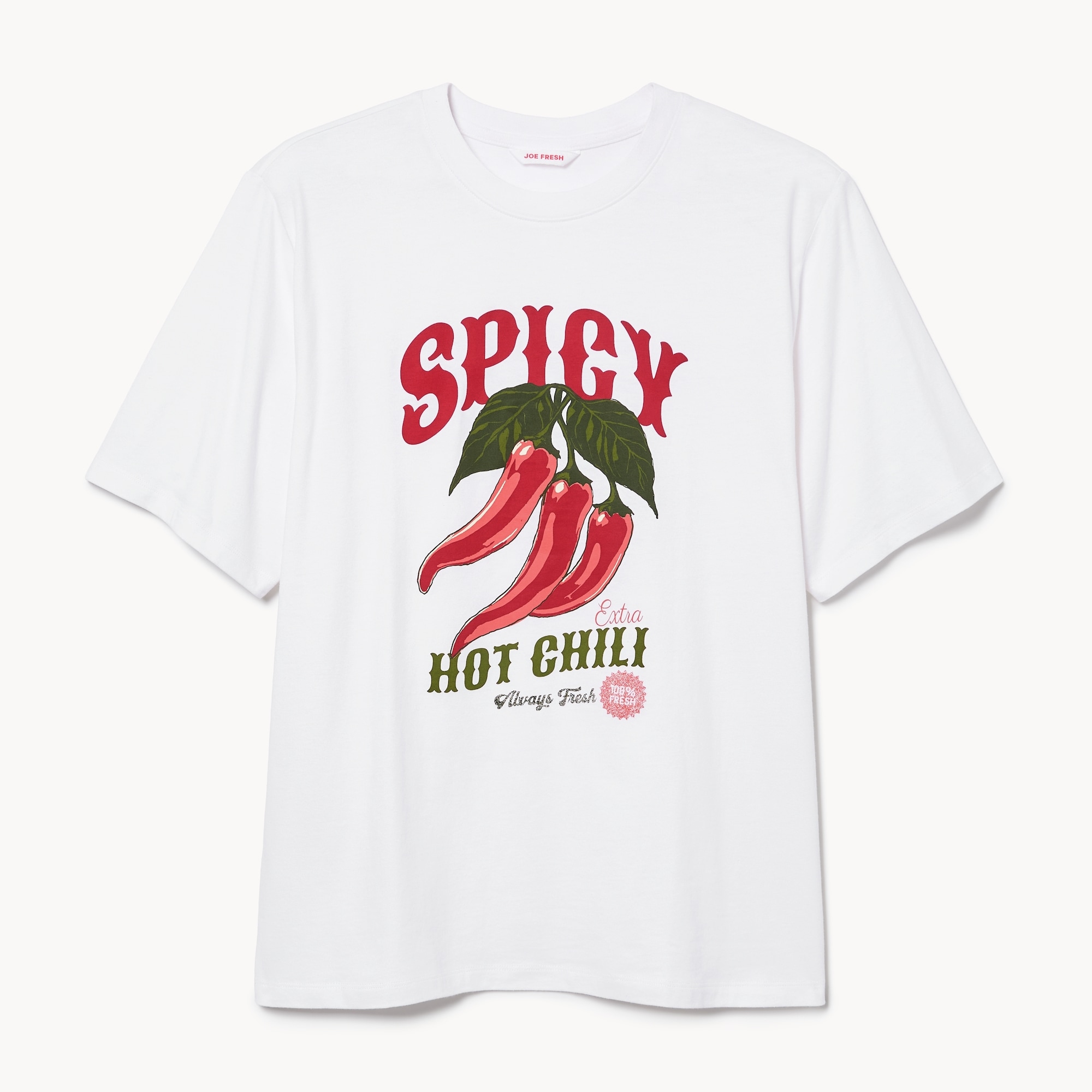 Printed Oversized T-Shirt in Bright White from Joe Fresh