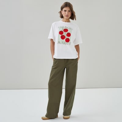 T-shirt ample imprimé - Blanc pur