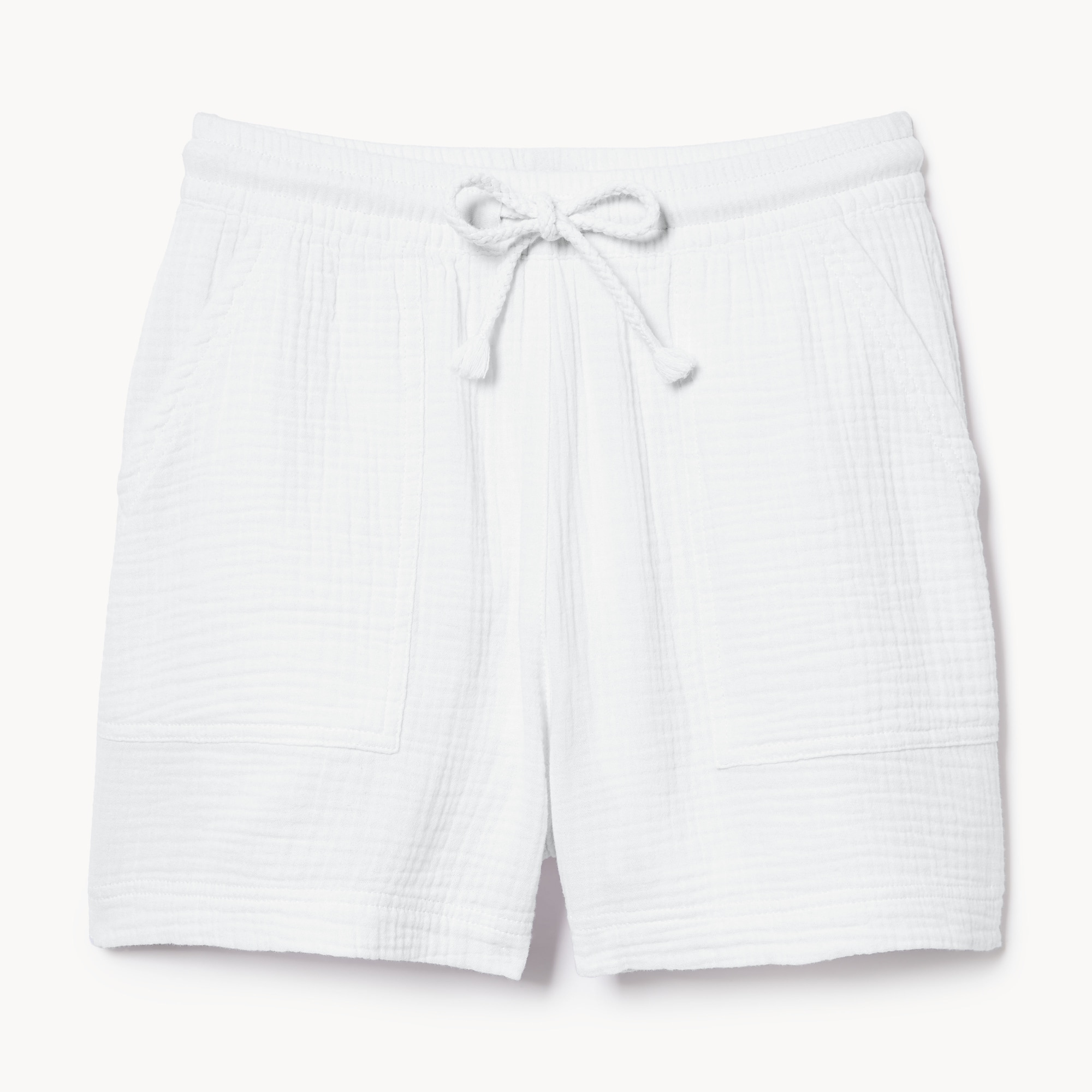 Crinkle Gauze Pull-On Short in Bright White from Joe Fresh