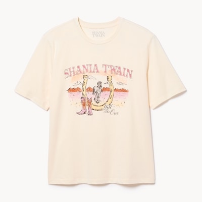 T-shirt imprimé décontracté Shania Twain - Sable